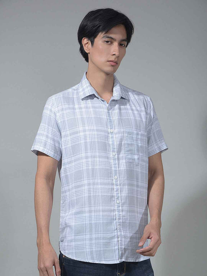 Grey Checked 100% Cotton Shirt