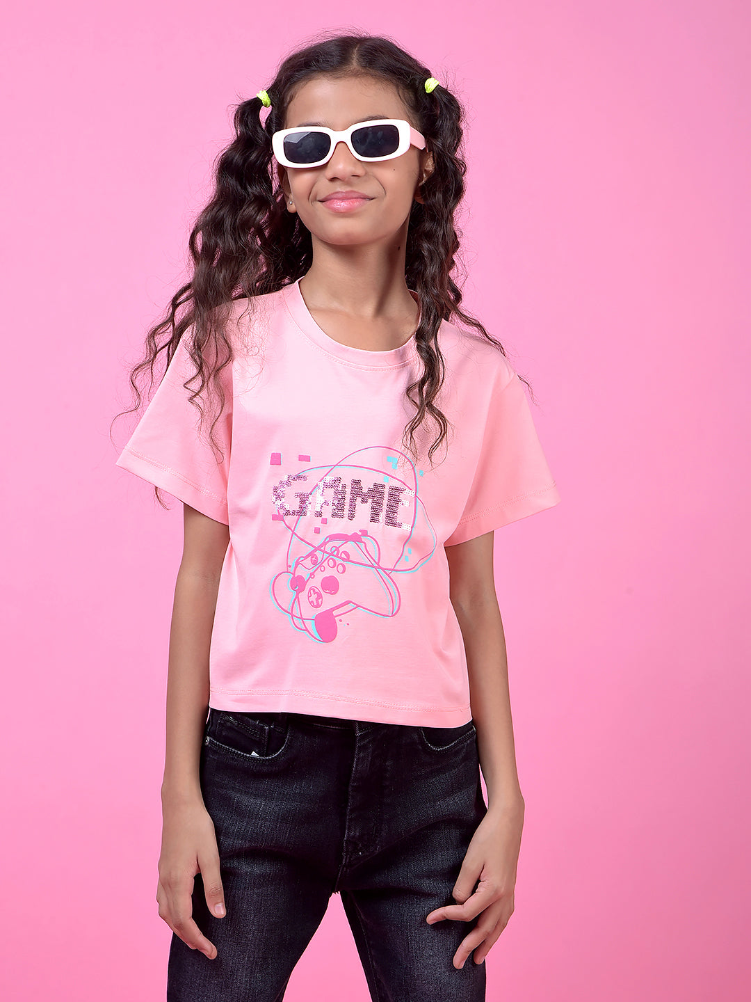 Pink Graphic Print T-Shirt
