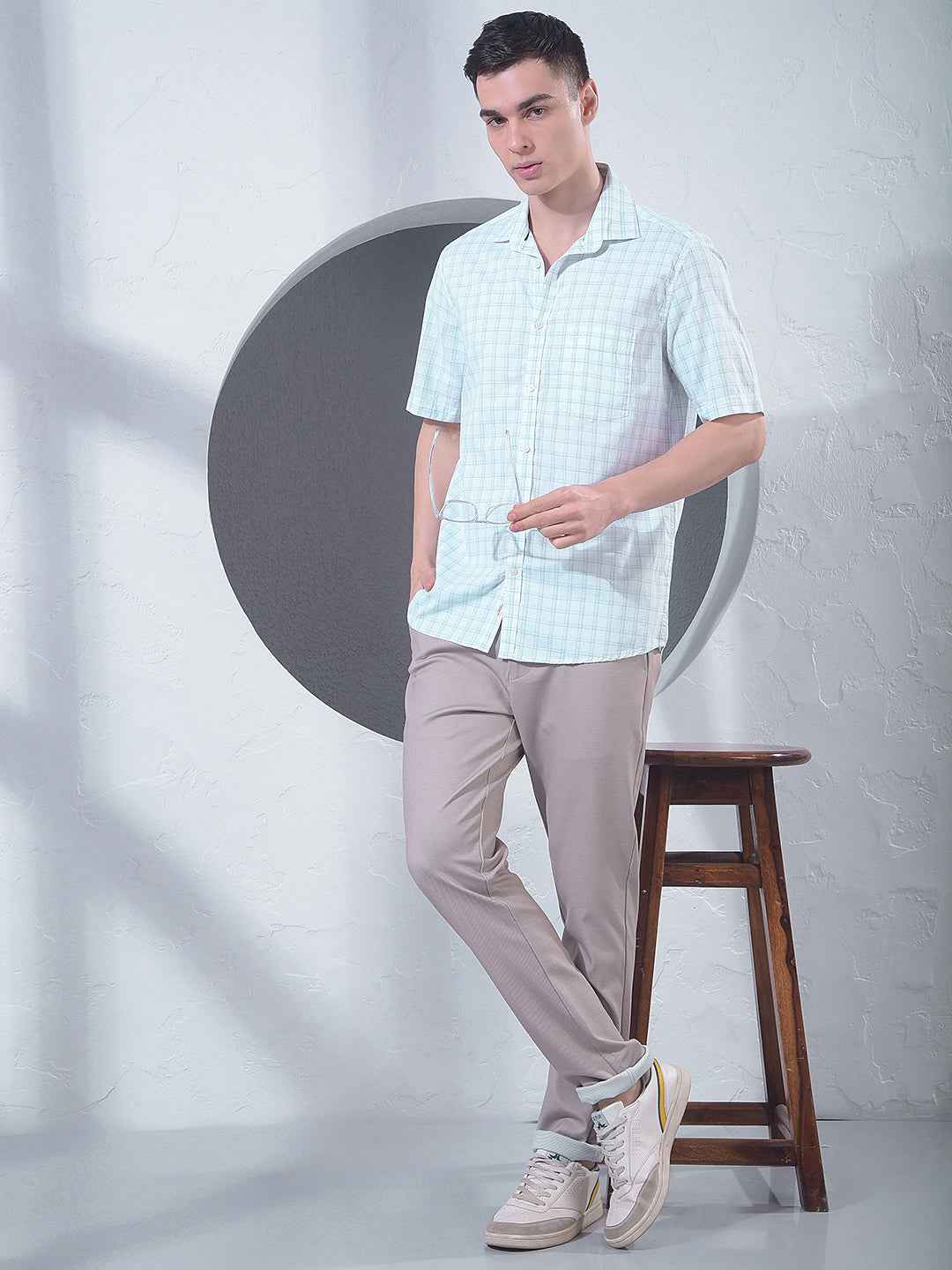 Green Checked 100% Cotton Shirt