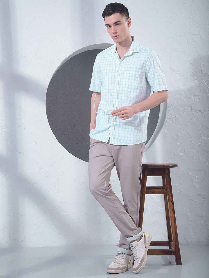 Green Checked 100% Cotton Shirt