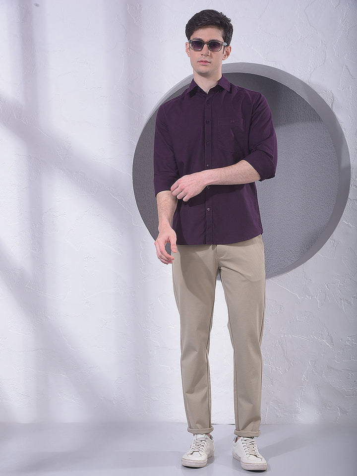Wine 100% Cotton Shirt
