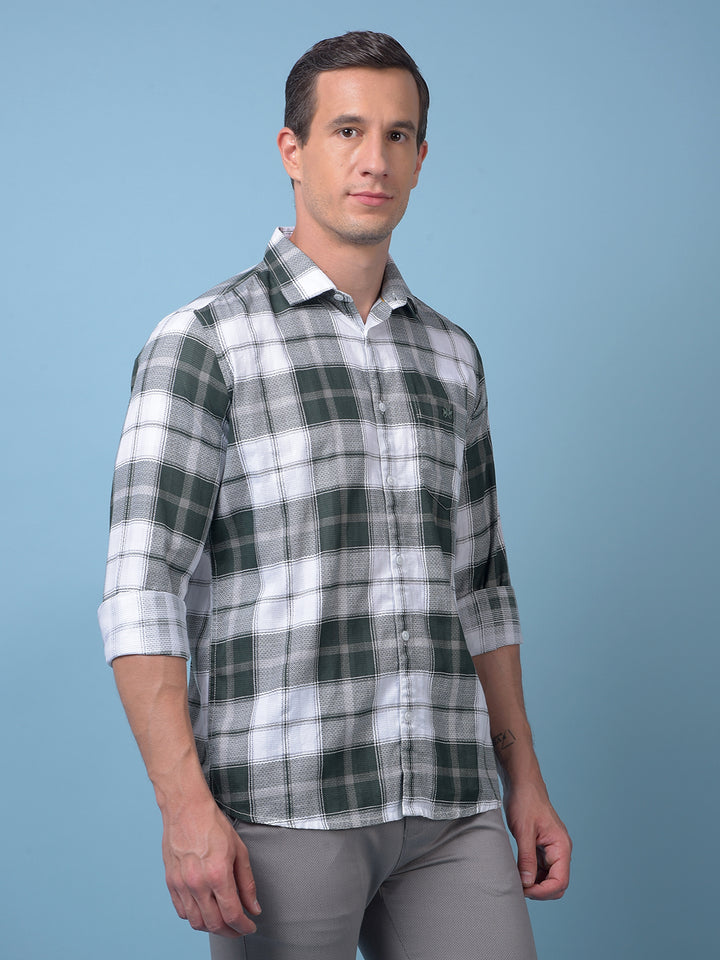 Green Checked 100% Cotton Shirt