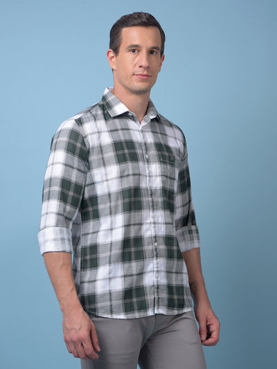 Green Checked 100% Cotton Shirt
