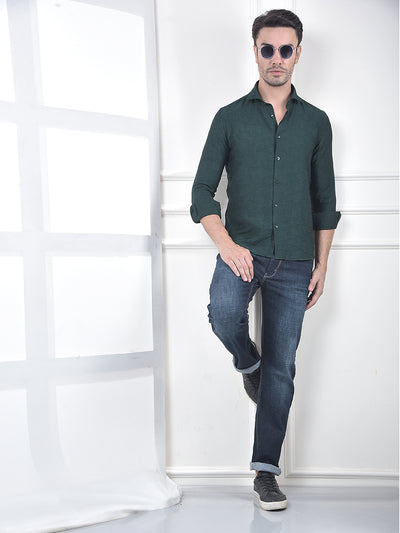 Emerald Tone Jacquard Shirt
