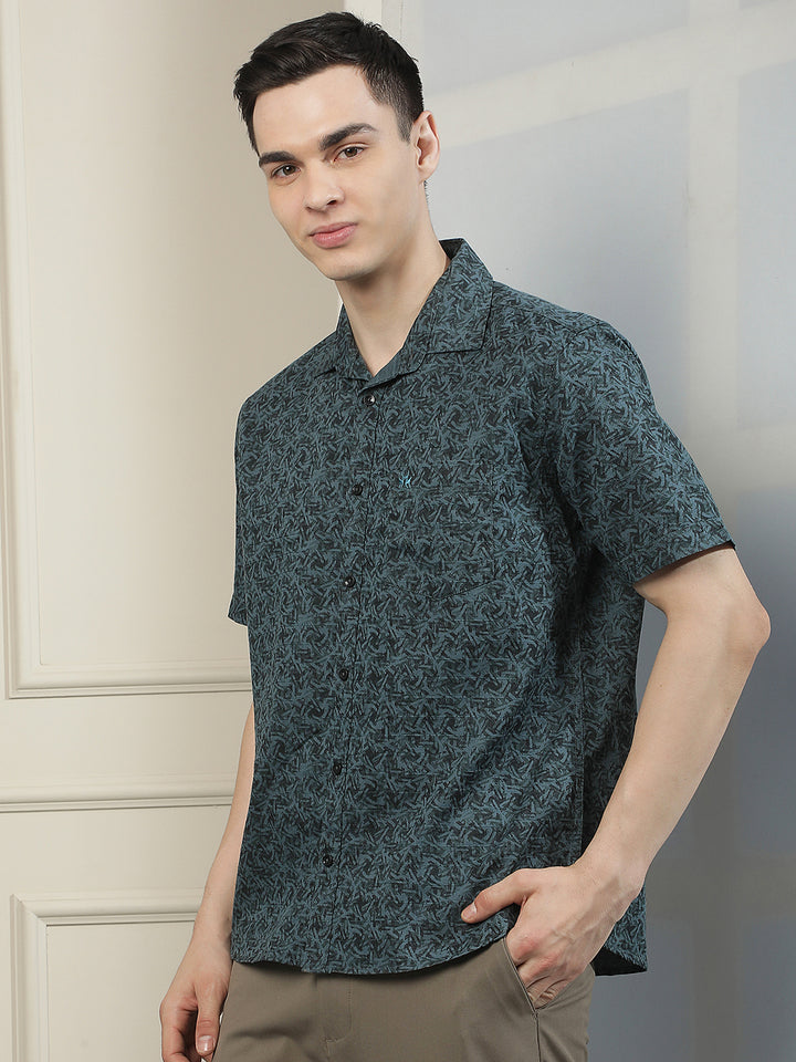 Green Floral Print Shirt