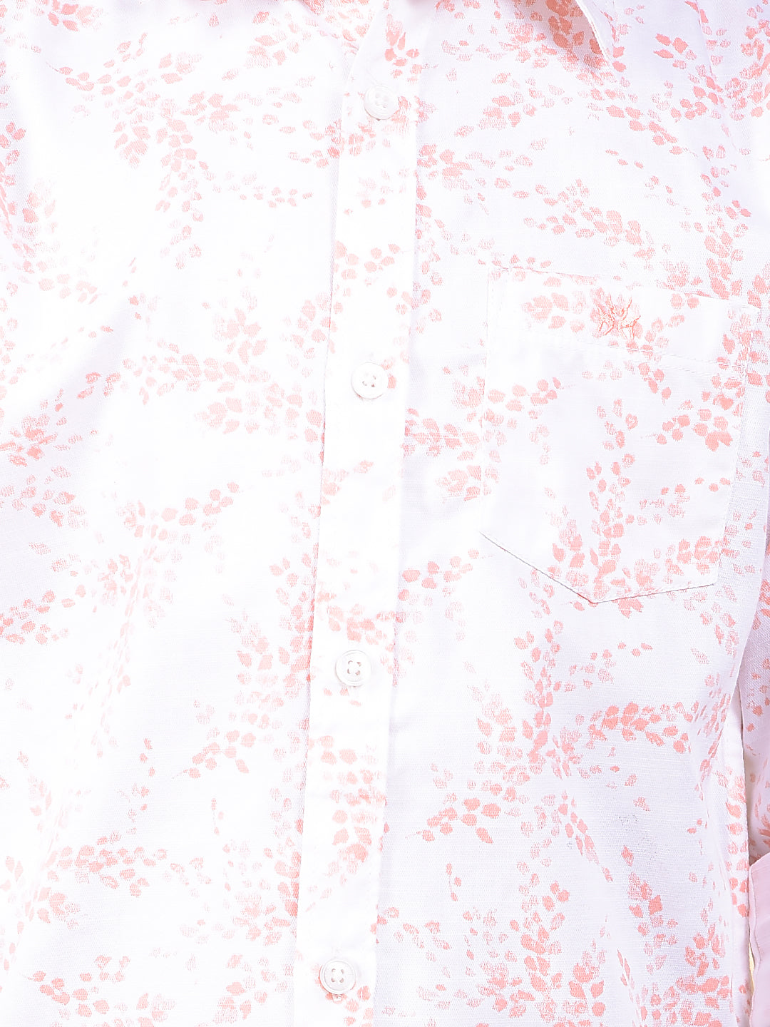 Peach Floral Print Shirt