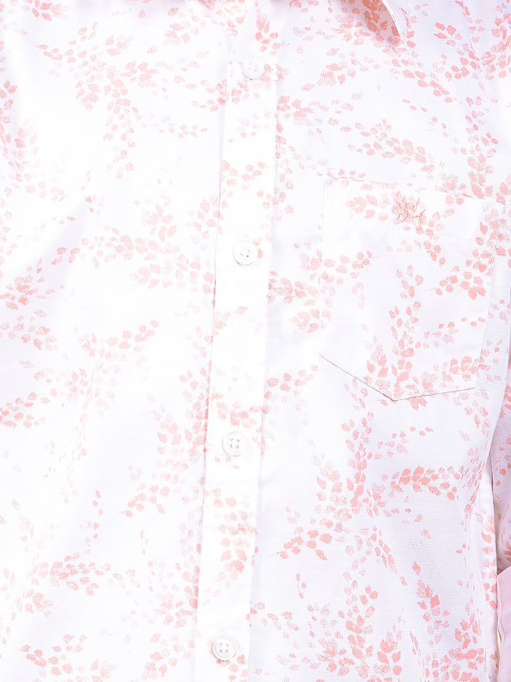 Peach Floral Print Shirt