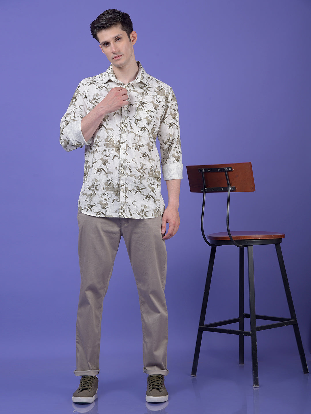 Khaki Printed Trousers