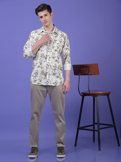 Khaki Printed Trousers