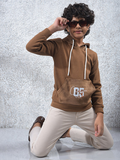 Brown Hooded Neck Sweatshirt