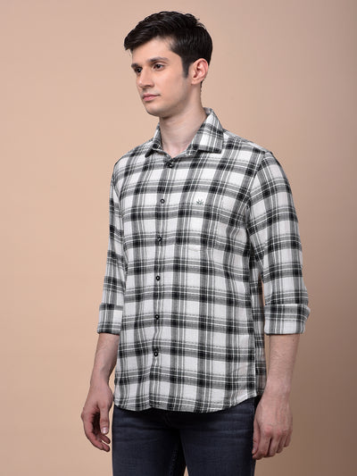 Olive Checked 100% Cotton Shirt
