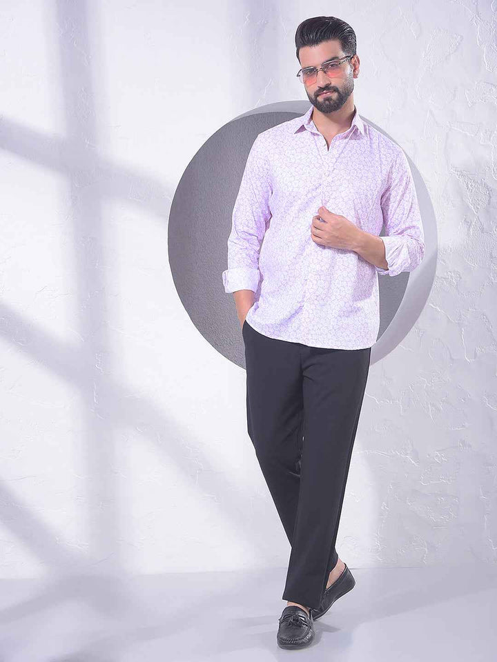 Pink Floral Print Modal Shirt