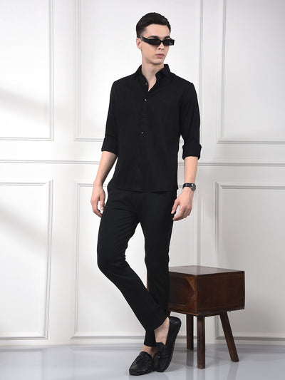 Black Vertical Stripes Shirt