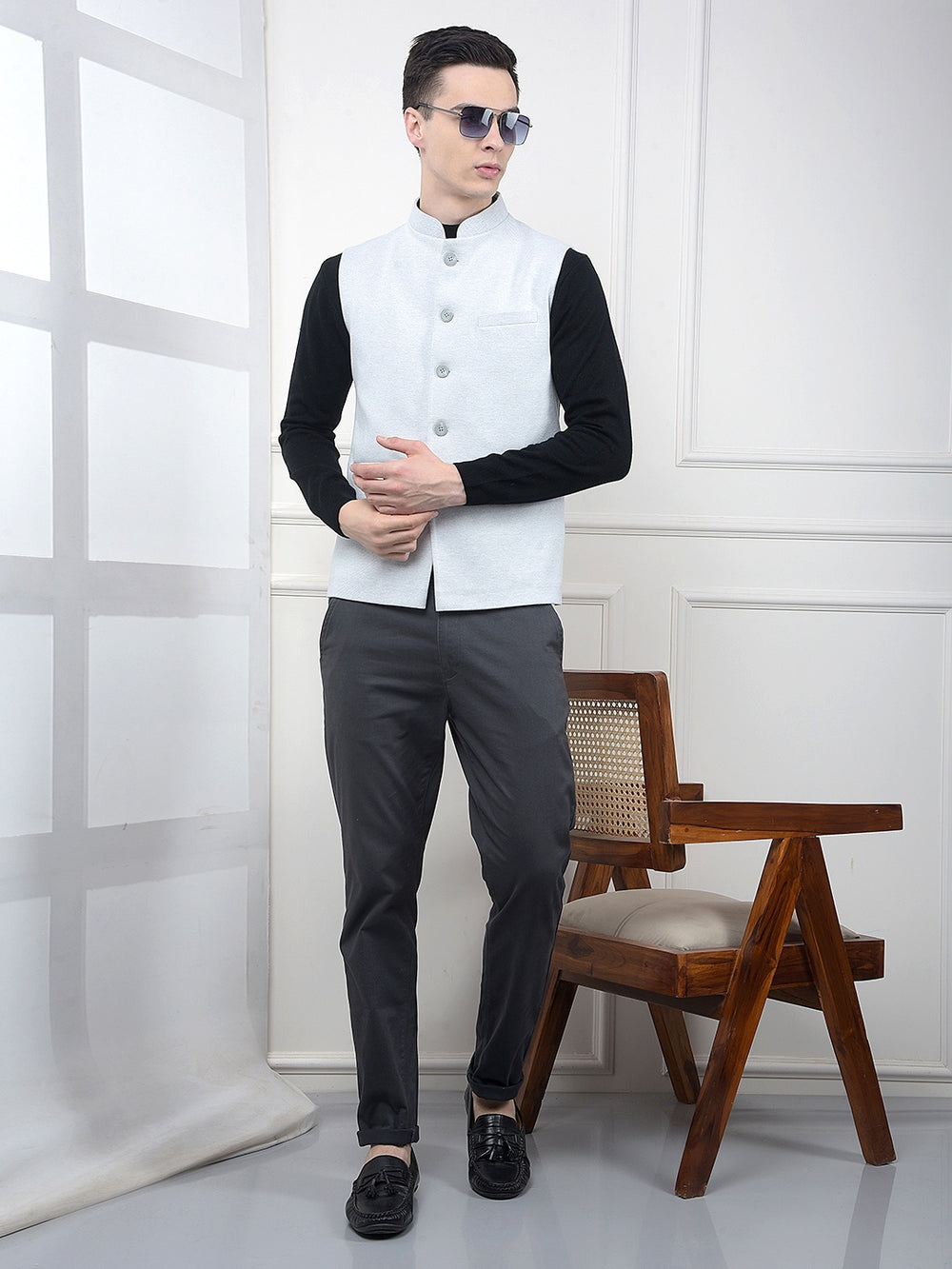 Athleisure Grey Jacquard Waist Coat