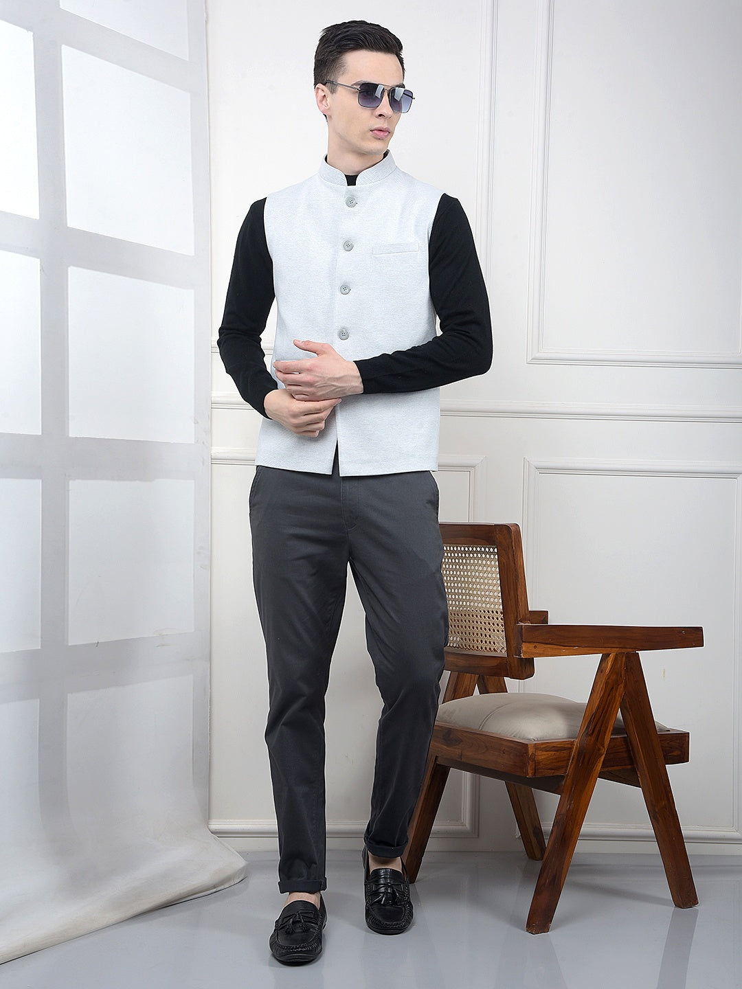 Athleisure Grey Jacquard Waist Coat