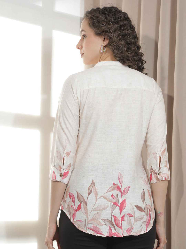 Radiant Red Impressionist Floral Top