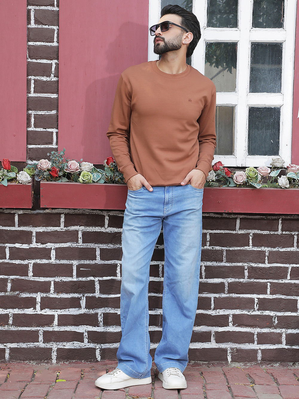 Brown Round Neck Sweatshirt