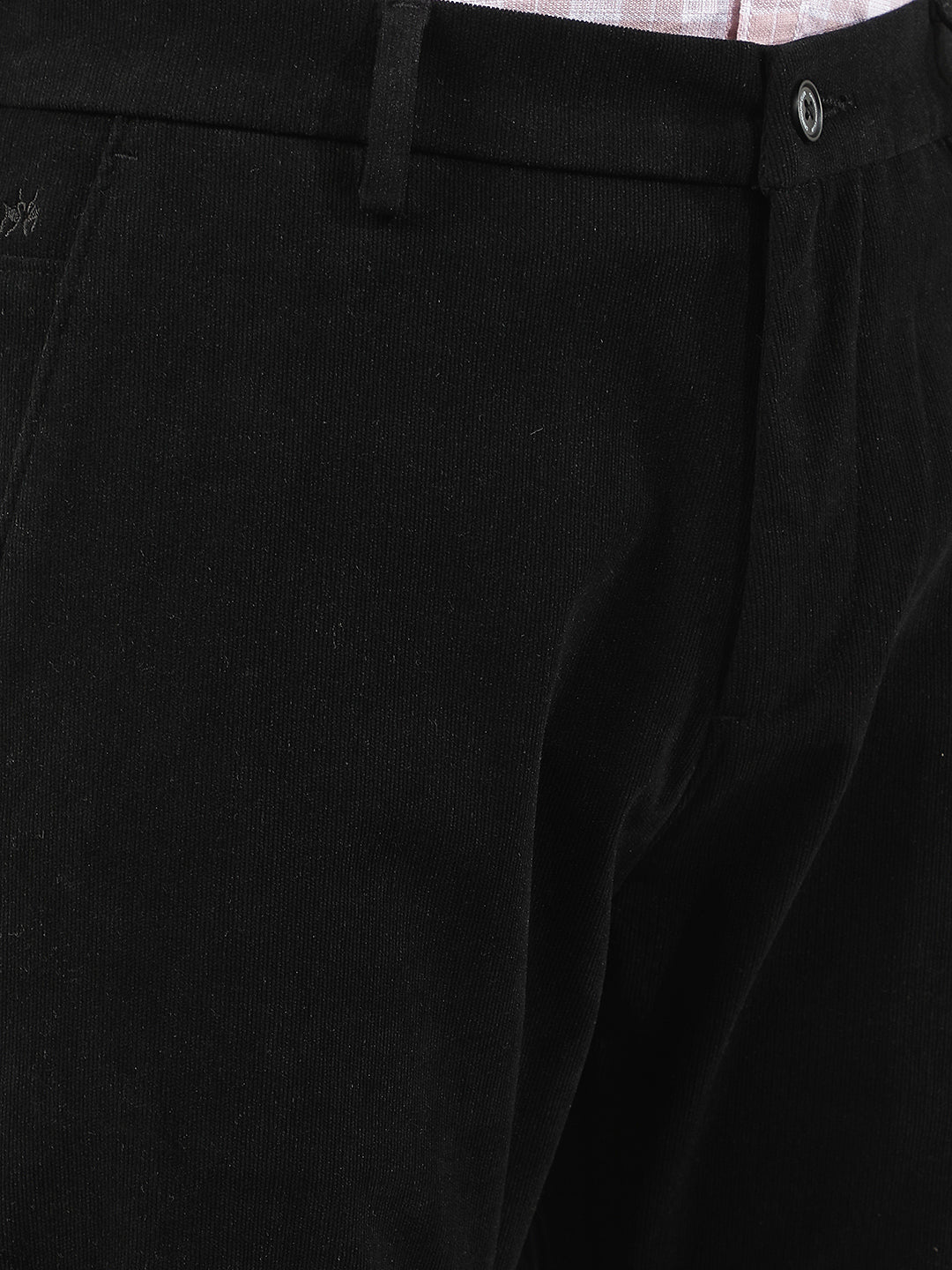 Tailored Obsidian Black Corduroy Trousers