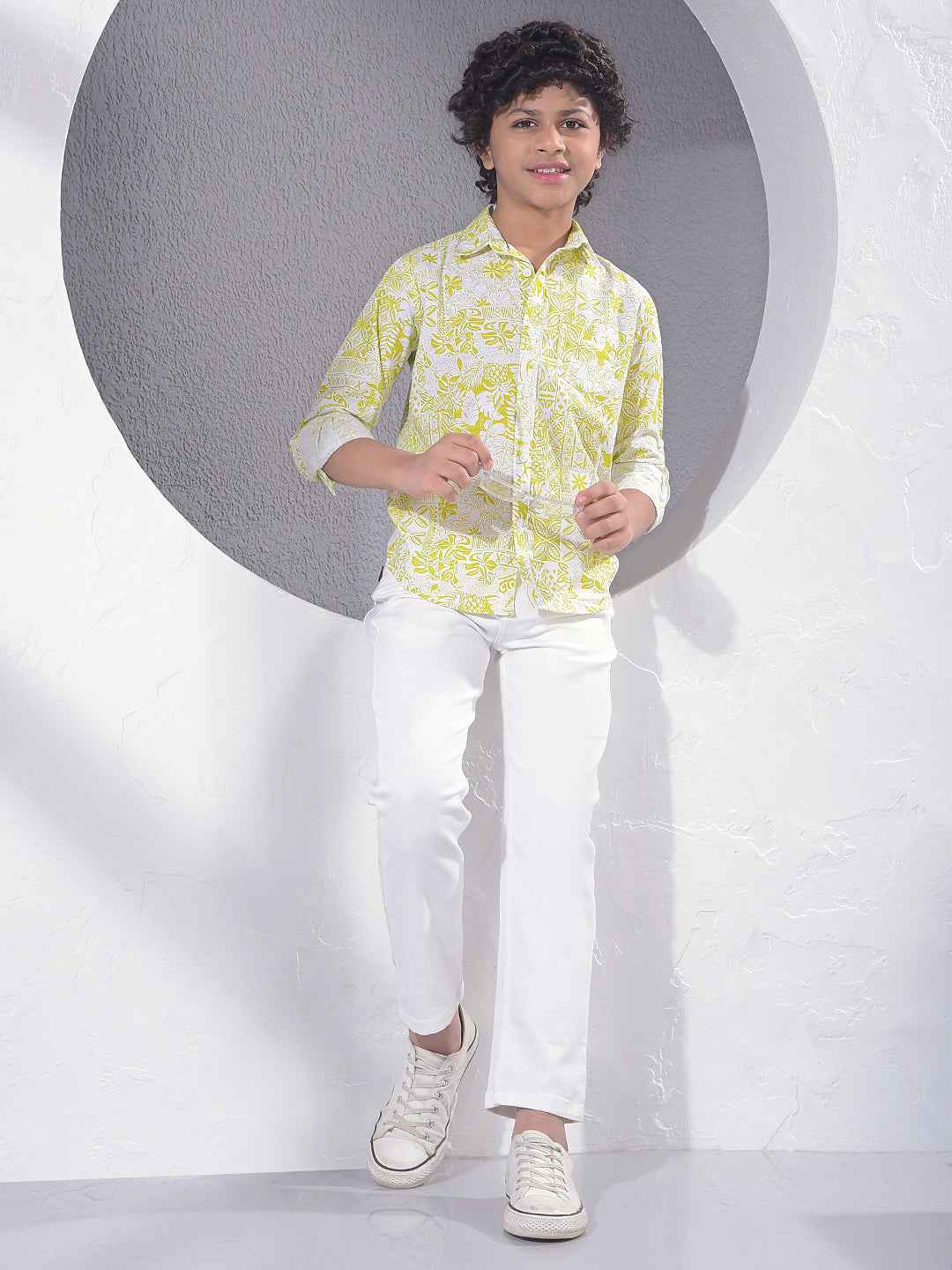 Green Floral Print Shirt