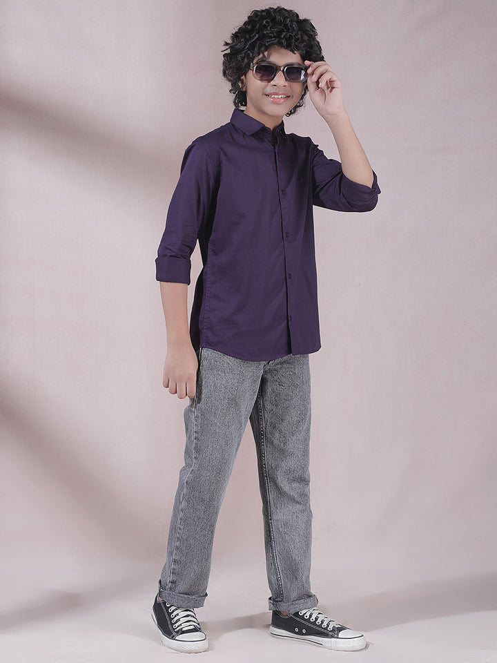 Purple 100% Cotton Shirt