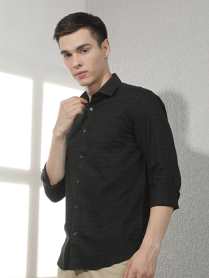 Black Horizontal Stripes Shirt