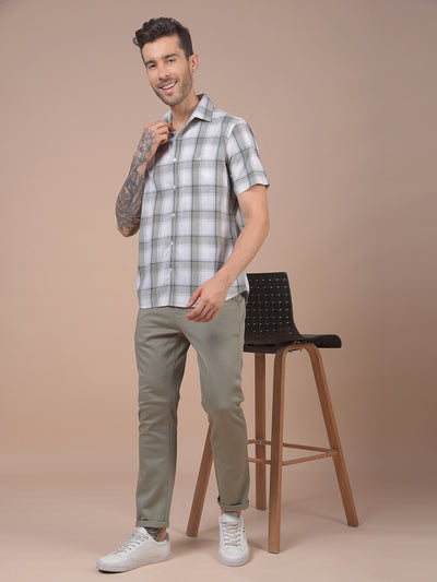 Grey Checked 100% Cotton Shirt