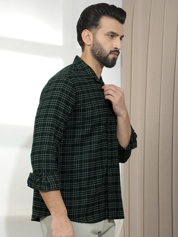 Green Checked 100% cotton Shirt