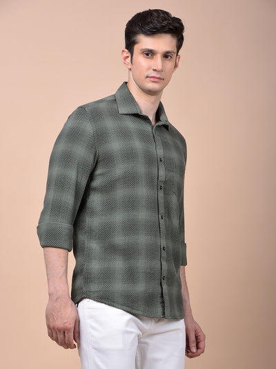 Green Checked 100% Cotton Shirt