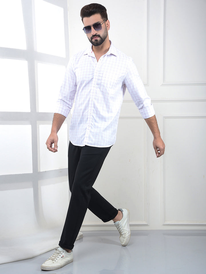 Pink Checked 100% Cotton Shirt