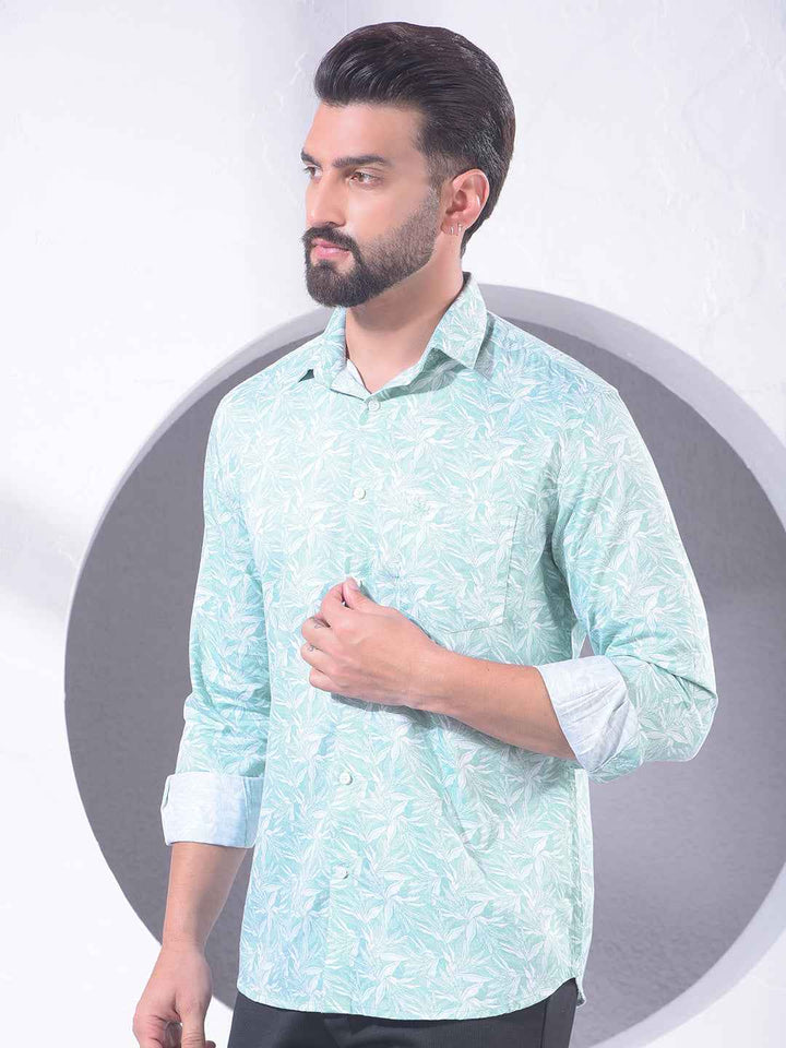 Green Floral Print Shirt