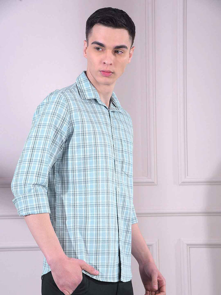 Green Checked 100% Cotton Shirt