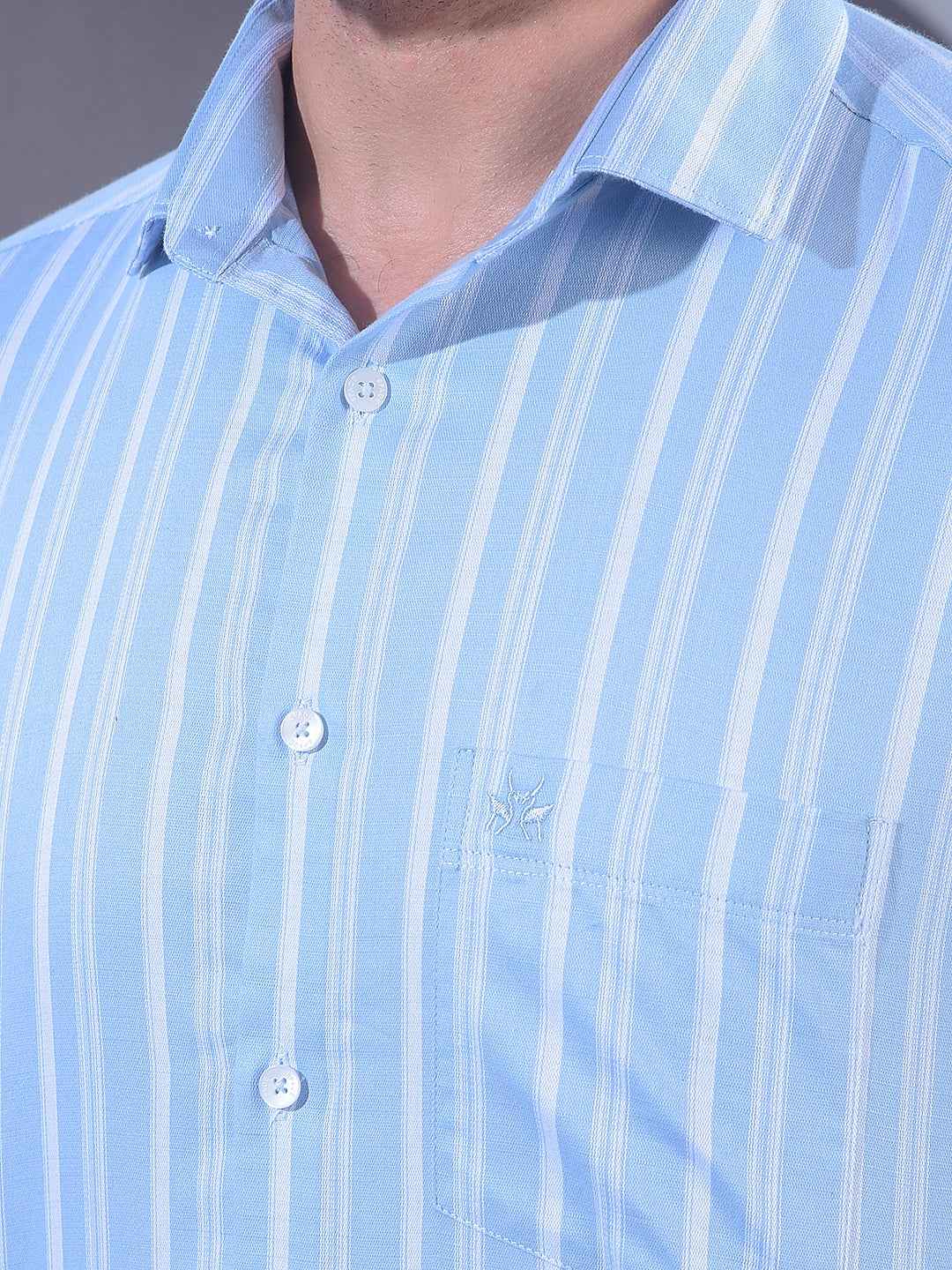 Blue Vertical Stripes Shirt