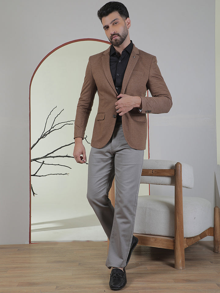 Brown Notch Lapel Blazer