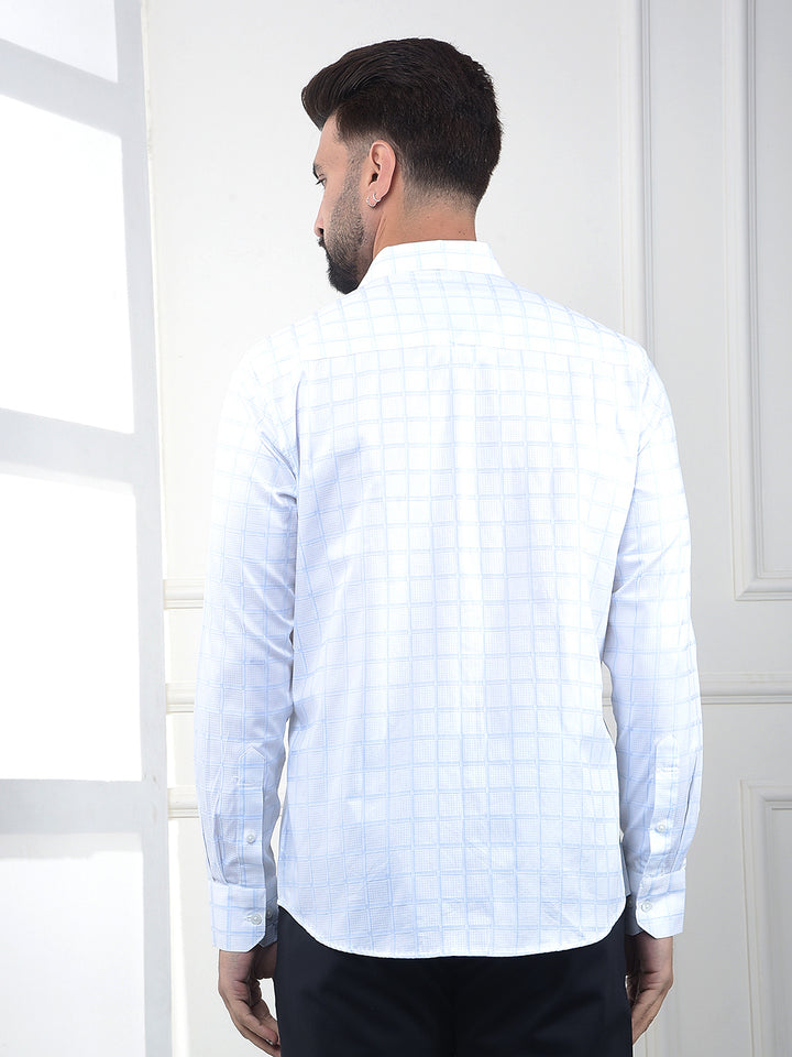 Blue Checked 100% Cotton Shirt