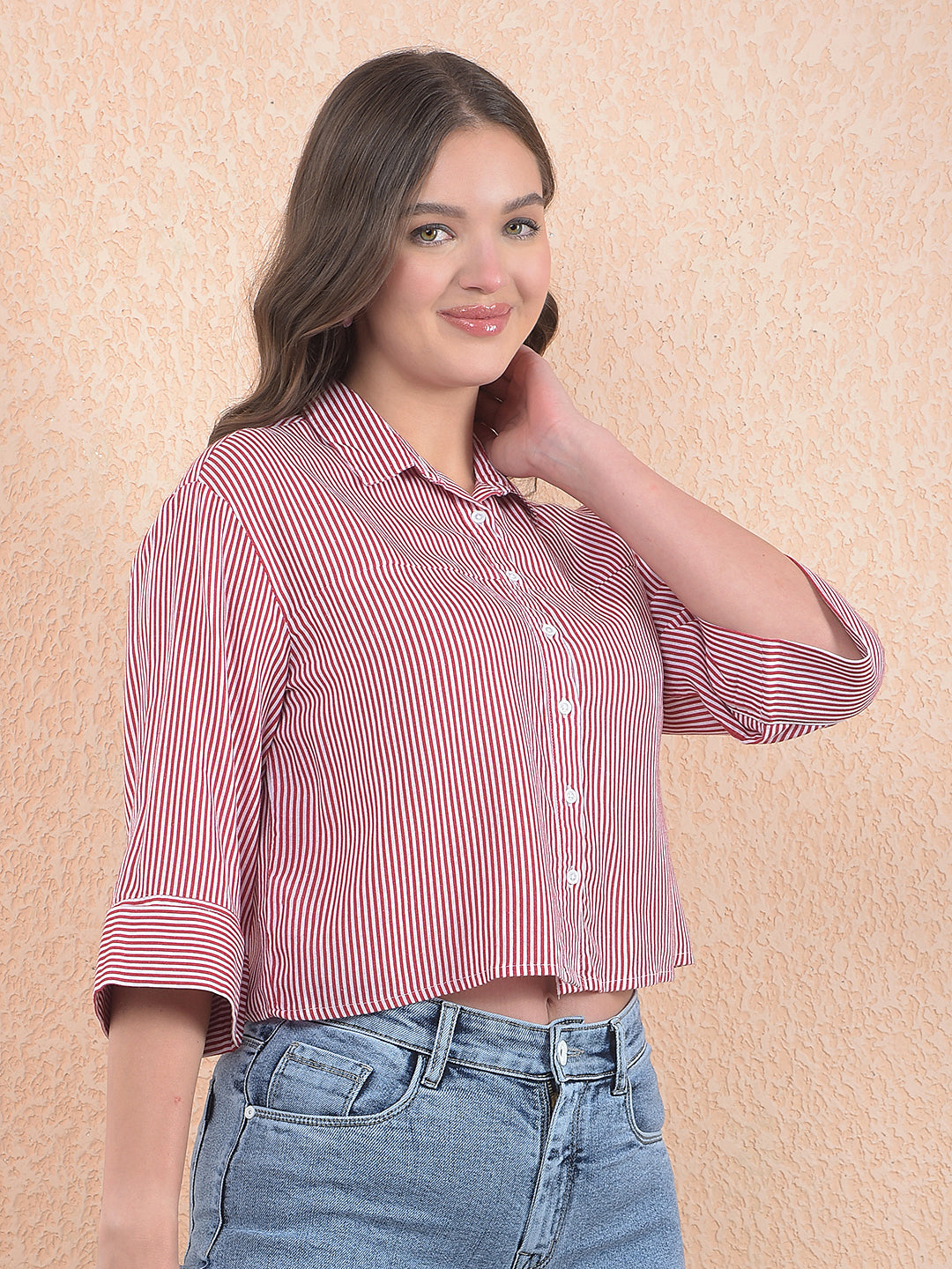 Striped Linen Red Shirt