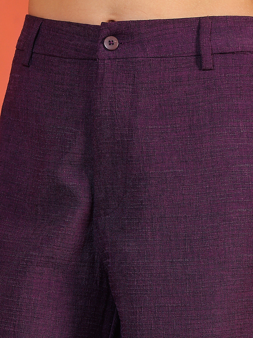 100% Cotton Wine Floral Embroidery Wide Leg Trousers