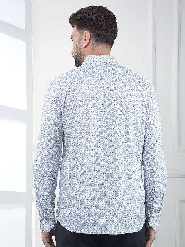 White Printed 100% Cotton Shirt