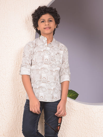 Vivid Brown Printed Kurta