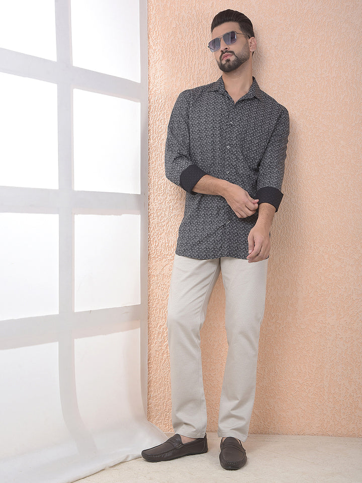 Black Micro Print Everyday Shirt
