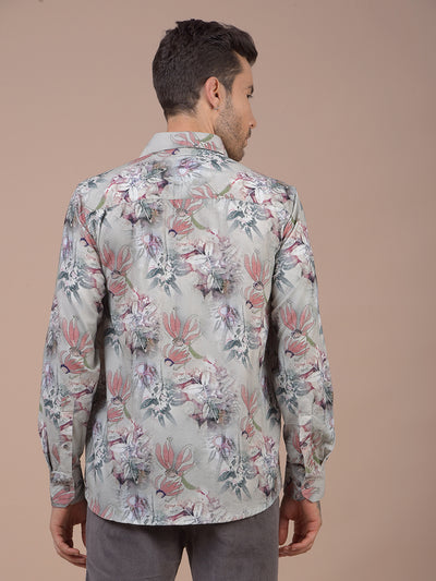 Multi-Color Floral Print 100% Cotton Shirt
