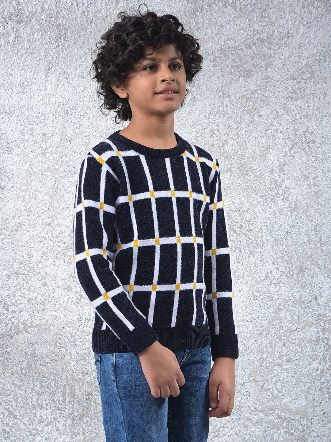 Bold Signal Black Checked Sweater