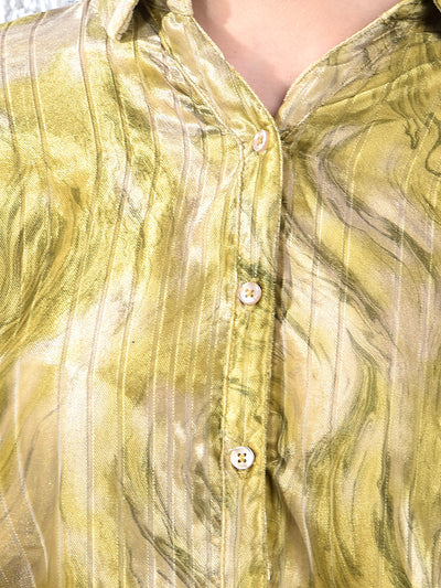 Olive Abstract Print Shirt