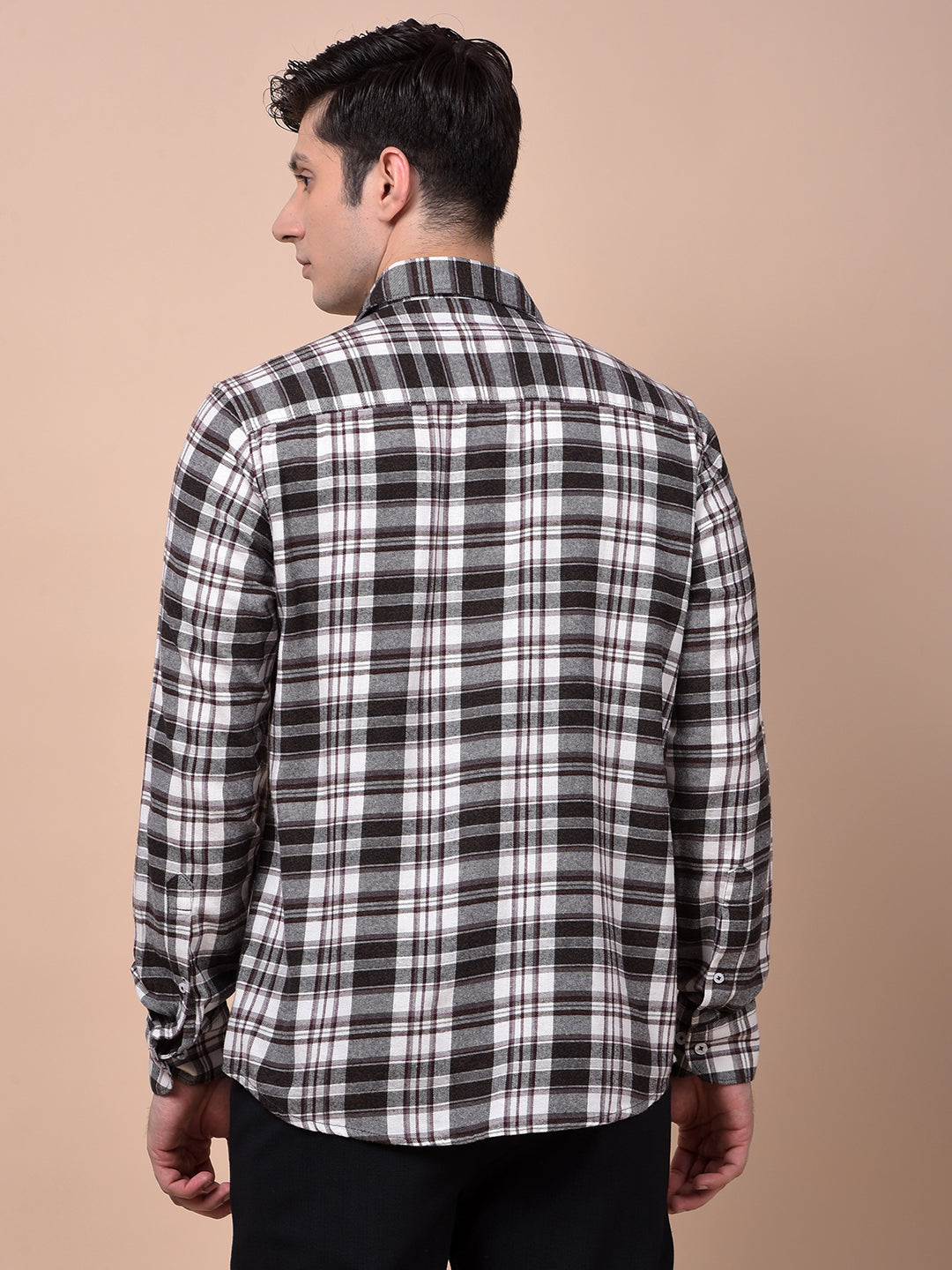 Wine Checked 100% Cotton Shirt