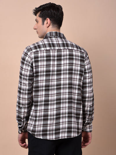 Wine Checked 100% Cotton Shirt