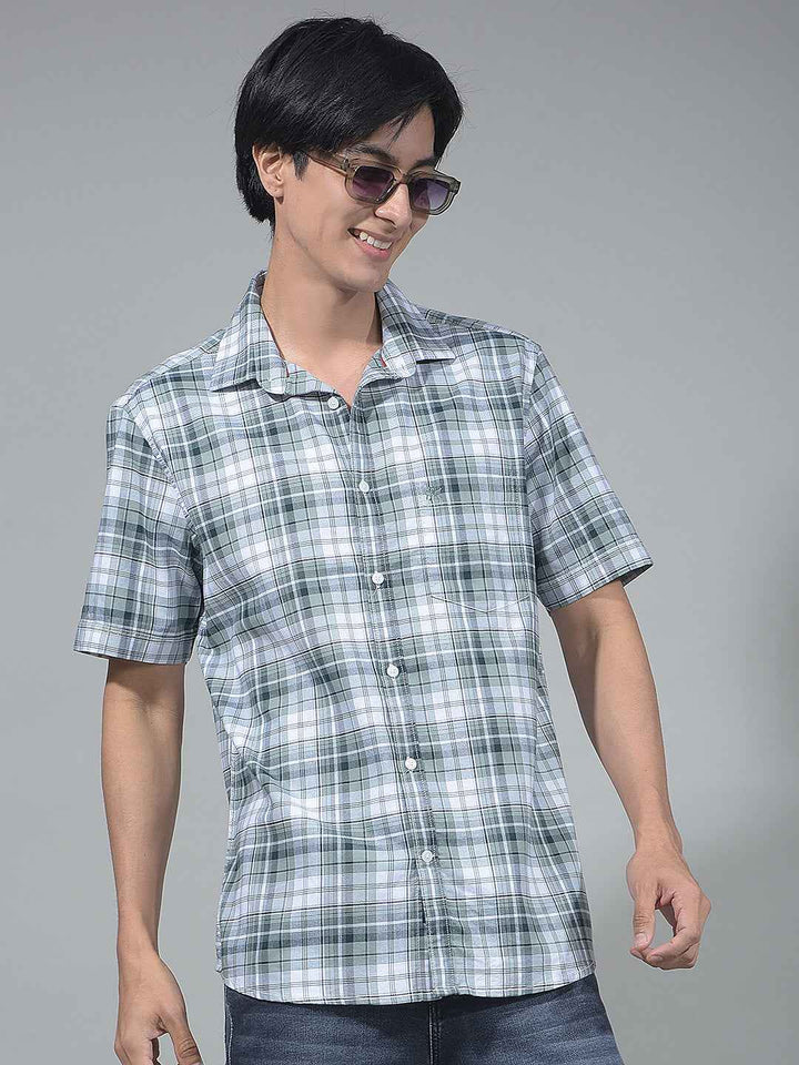 Green Checked 100% Cotton Shirt