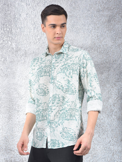Green Floral Print Kurta-Men Kurtas-Crimsoune Club