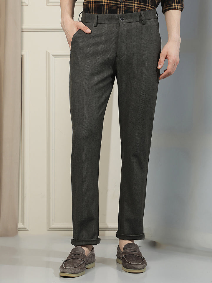 Tailored Obsidian Black Checked Trousers
