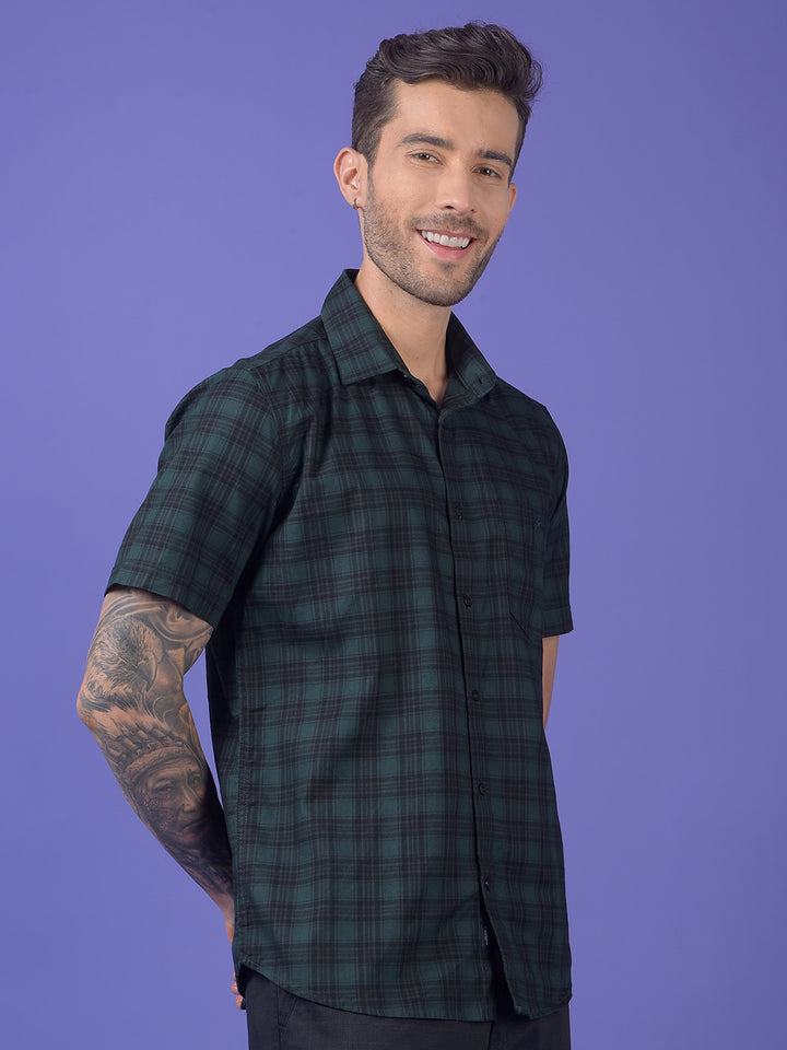 Green Checked 100% Cotton Shirt