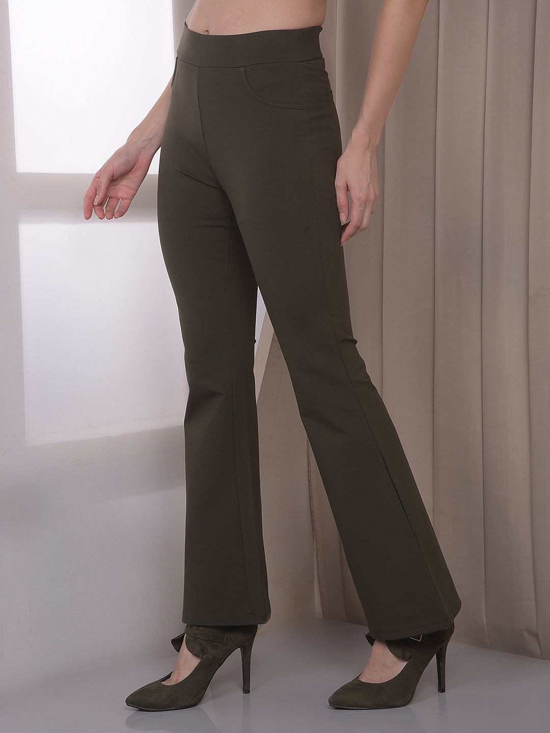 Olive Bootcut Treggings