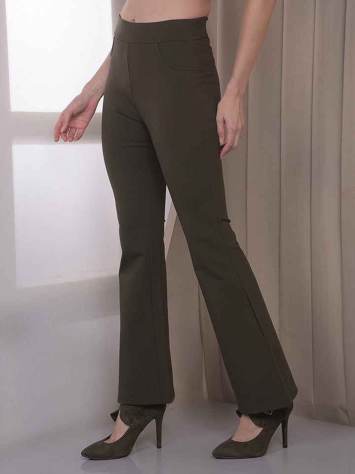 Olive Bootcut Treggings